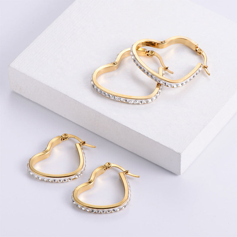 Wholesale Earrings Stainless Steel Diamonds Love OLY-ES-AIMILUO004